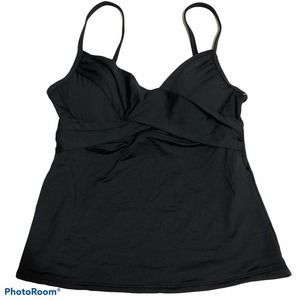 La Blanca Island Goddess Wrap Tank NWOT Tankini Black Sz 6 $96 MSRP